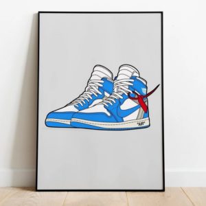 Off-White Jordan 1 UNC Sneaker Poster Canvas