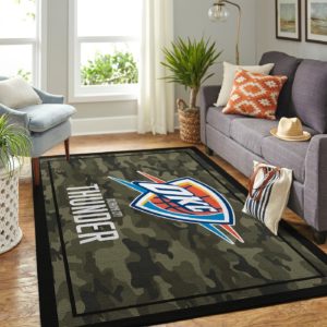 Oklahoma City Thunder Camouflage NBA Living Room Carpet Rug Home Decor