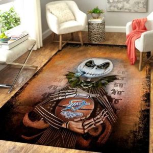 Oklahoma City Thunder Jack Skellington NBA Living Room Carpet Rug Home Decor
