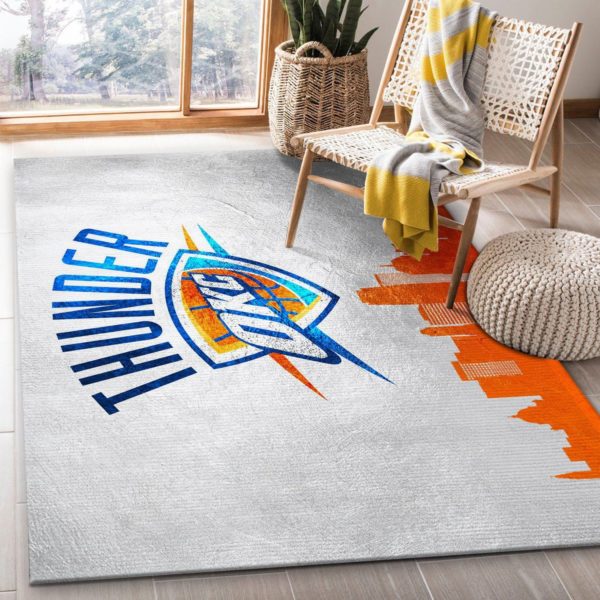 Oklahoma City Thunder Team Logo NBA Living Room Carpet Rug Home Decor