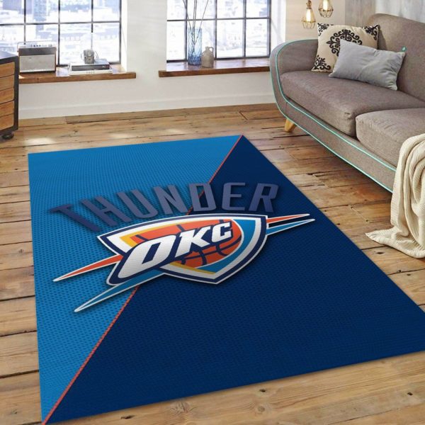 Oklahoma City Thunder Team Logo NBA Living Room Carpet Rug Home Decor