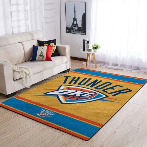 Oklahoma City Thunder Team Logo Style Nice Gift NBA Living Room Carpet Rug Home Decor