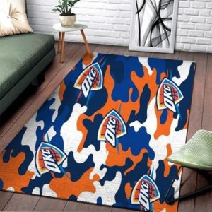 Oklahoma City Thunders Basketball Camouflage NBA Rug Home Decor