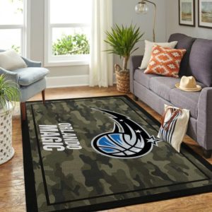 Orlando Magic Team Logo Camouflage NBA Living Room Carpet Rug Home Decor