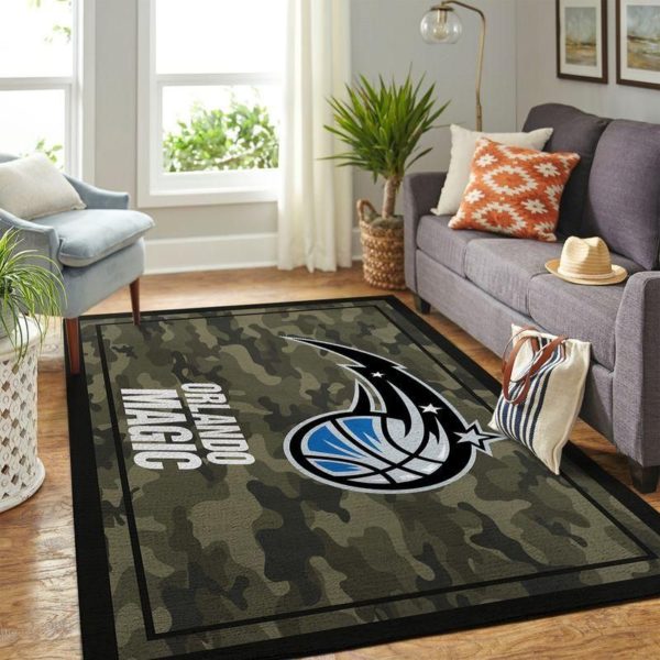 Orlando Magic Team Logo Camouflage NBA Living Room Carpet Rug Home Decor