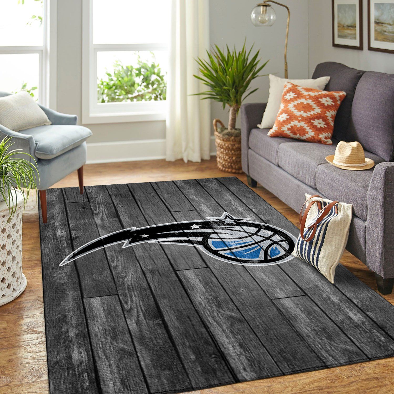 Orlando Magic Team Logo Grey Wooden Style Nice Gift NBA Rug Home Decor Orlando Magic Team Logo Grey Wooden Style Nice Gift NBA Rug Home Decor