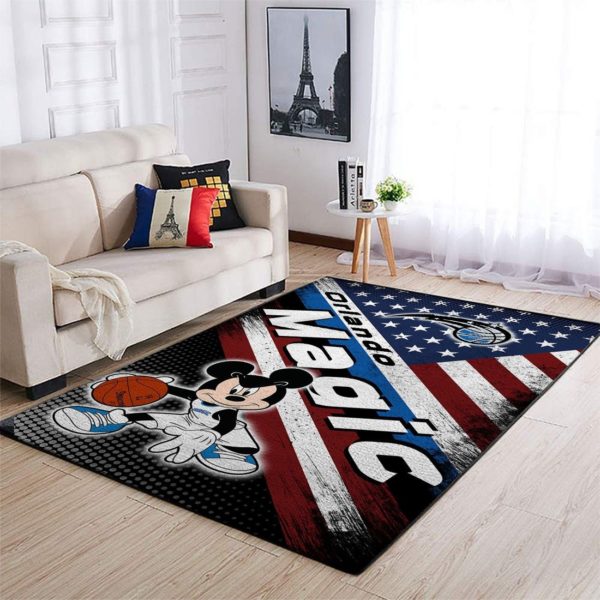 Orlando Magic Team Logo Mickey Us Style Nice Gift NBA Living Room Carpet Rug Home Decor
