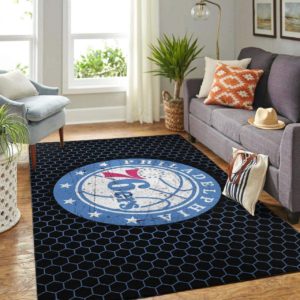 Philadelphia 76ers Basketball Team Logo Net NBA Rug Home Decor