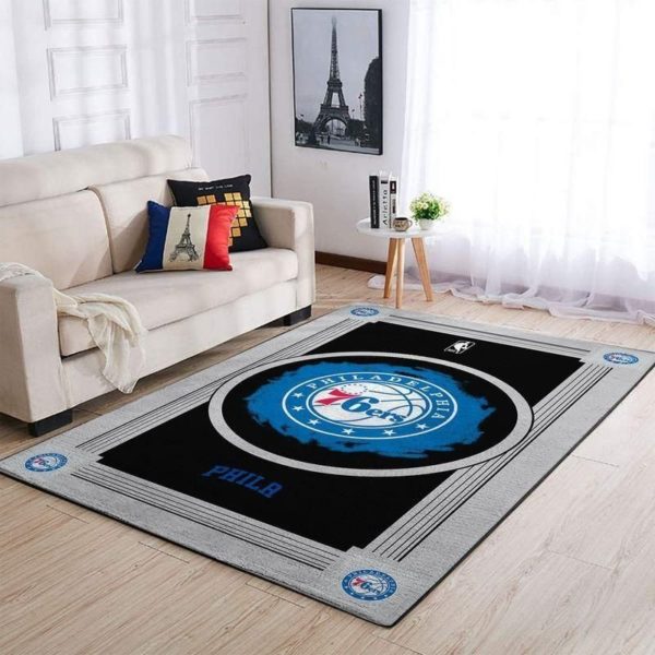 Philadelphia 76ers Team Logo NBA Rug Home Decor