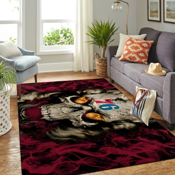 Philadelphia 76ers Team Logo Skull Style Nice Gift NBA Living Room Carpet Rug Home Decor
