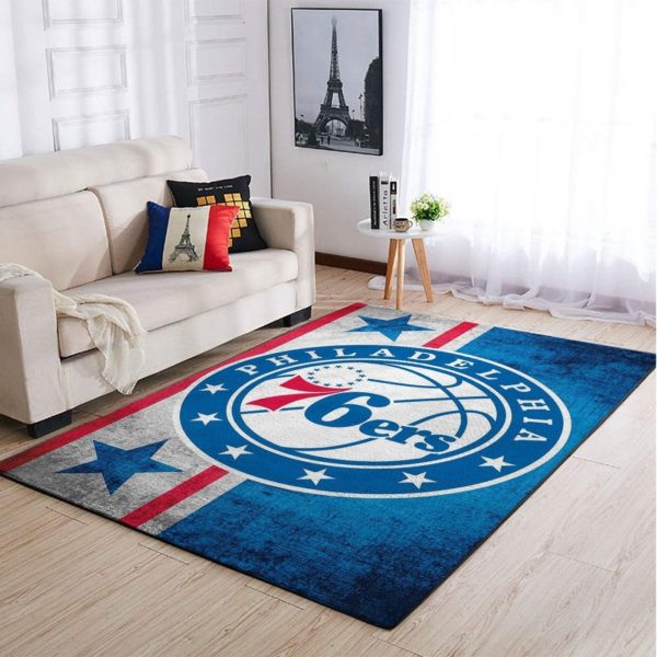 Philadelphia 76ers Team Logo Style Nice Gift NBA Rug Home Decor