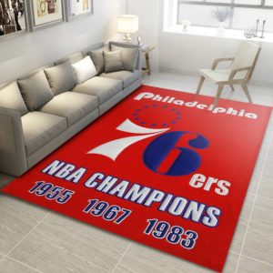 Philadephia 76ers Champions NBA Living Room Carpet Rug Home Decor