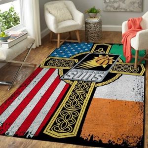 Phoenix Suns Basketball Irish St Patricks Day Flag Cross NBA Living Room Carpet Rug Home Decor