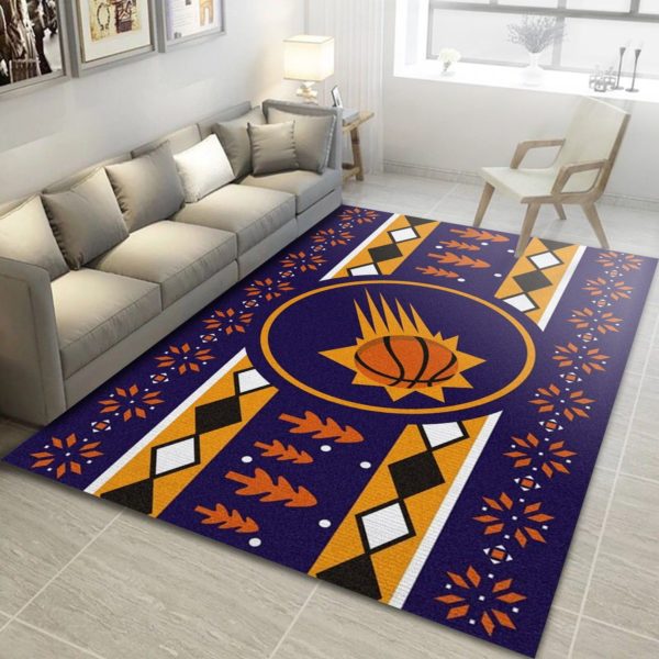 Phoenix Suns Team Logo Christmas NBA Rug Home Decor