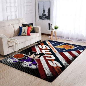 Phoenix Suns Team Logo Mickey US Style Nice Gift NBA Living Room Carpet Rug Home Decor