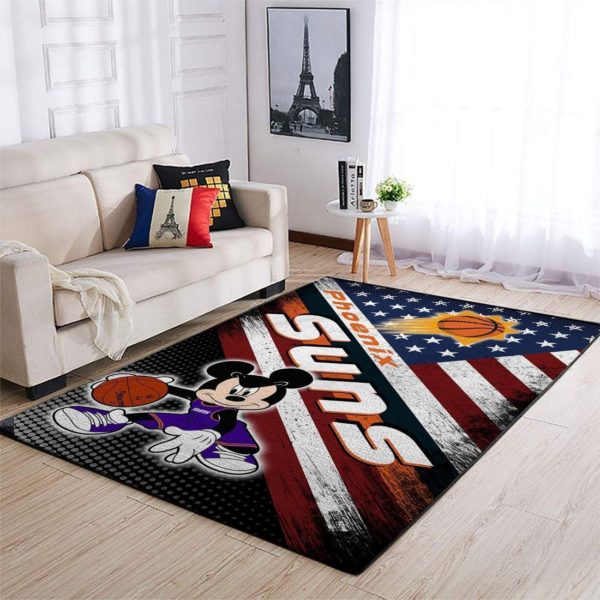 Phoenix Suns Team Logo Mickey US Style Nice Gift NBA Living Room Carpet Rug Home Decor