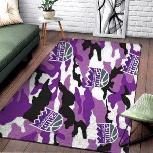 Sacramento Kings Basketball Camouflage NBA Living Room Carpet Rug Home Decor