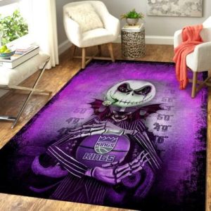 Sacramento Kings Jack Skellington Basketball NBA Living Room Carpet Rug Home Decor
