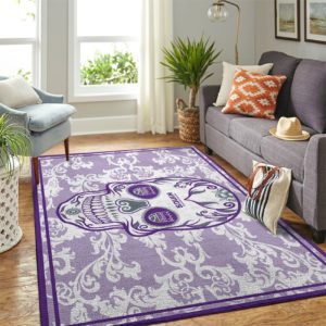 Sacramento Kings Team Logo Skull Flower Style Nice Gift NBA Living Room Carpet Rug Home Decor