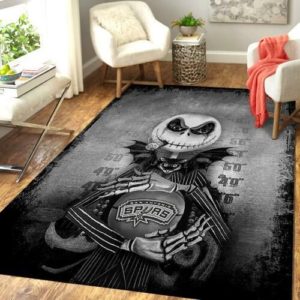 San Antonio Spurs Jack Skellington Basketball NBA Rug Home Decor