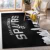 San Antonio Spurs Team Logo Skull Flower Style Nice Gift NBA Living Room Carpet Rug Home Decor