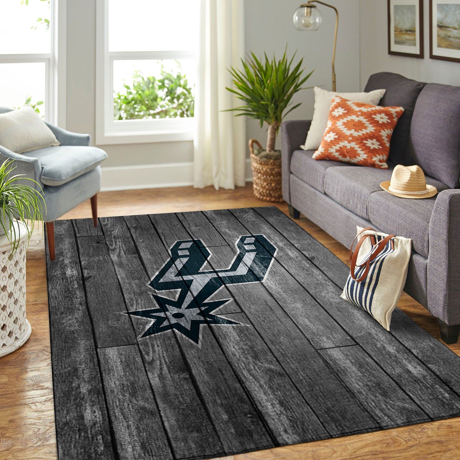 San Antonio Spurs Team Logo Grey Wooden Style Nice Gift NBA Living Room Carpet Rug Home Decor San Antonio Spurs Team Logo Grey Wooden Style Nice Gift NBA Living Room Carpet Rug Home Decor