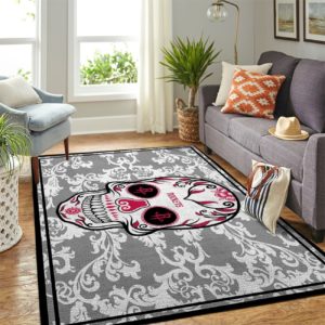 Skull Flower Calavera Houston Rockets NBA Rug Home Decor