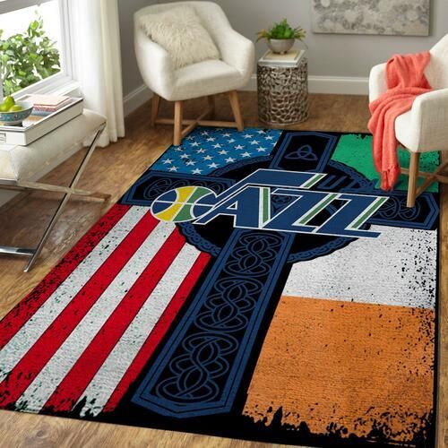 Utah Jazz Basketball Irish St Patricks Day Flag Cross NBA Living Room Carpet Rug Home Decor Utah Jazz Basketball Irish St Patricks Day Flag Cross NBA Living Room Carpet Rug Home Decor
