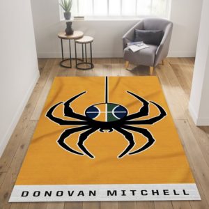 Utah Jazz Donovan Mitchell Spider NBA Rug Home Decor