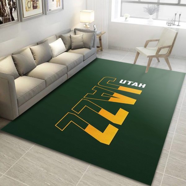 Utah Jazz Green Living Room Rug NBA Rug  Home Decor