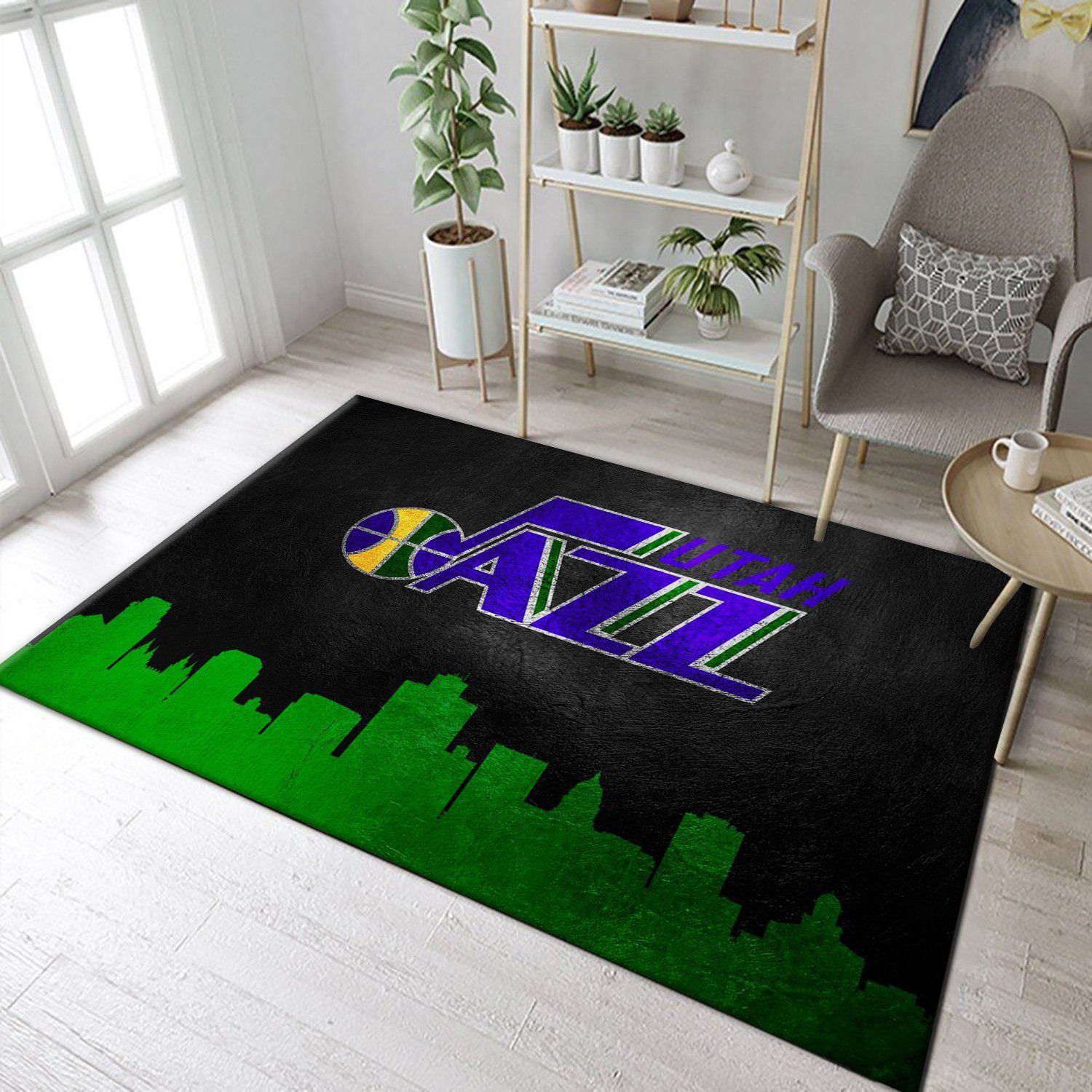 Utah Jazz Skyline Team Logo NBA Living Room Carpet Rug Home Decor Utah Jazz Skyline Team Logo NBA Living Room Carpet Rug Home Decor