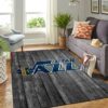 Utah Jazz Team Logo Grey Wooden Style Nice Gift NBA Living Room Carpet Rug Home Decor