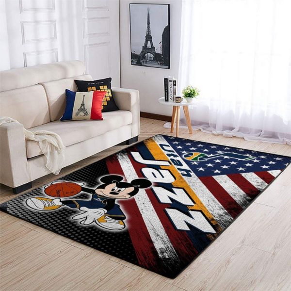 Utah Jazz Team Logo Mickey US Style Nice Gift NBA Rug Home Decor
