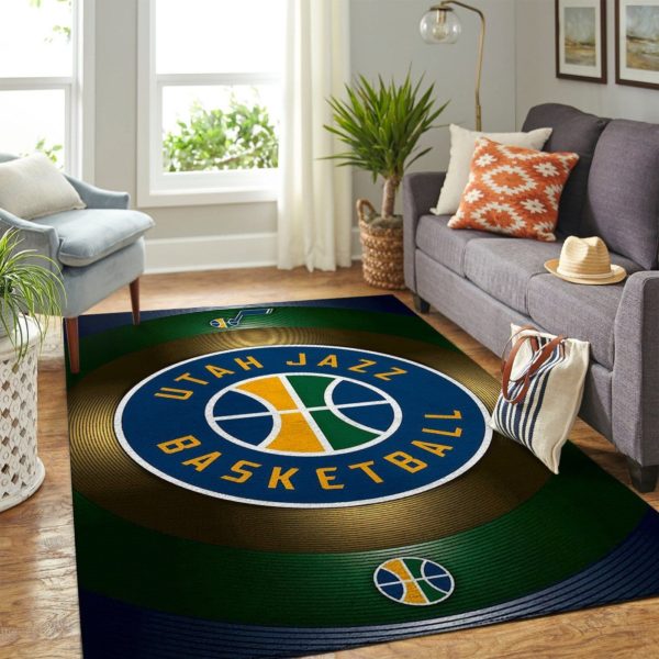 Utah Jazz Team Logo Style Nice Gift NBA Living Room Carpet Rug Home Decor