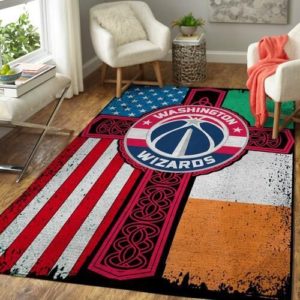 Washington Wizards Basketball Irish St Patricks Day Flag Cross NBA Living Room Carpet Rug Home Decor