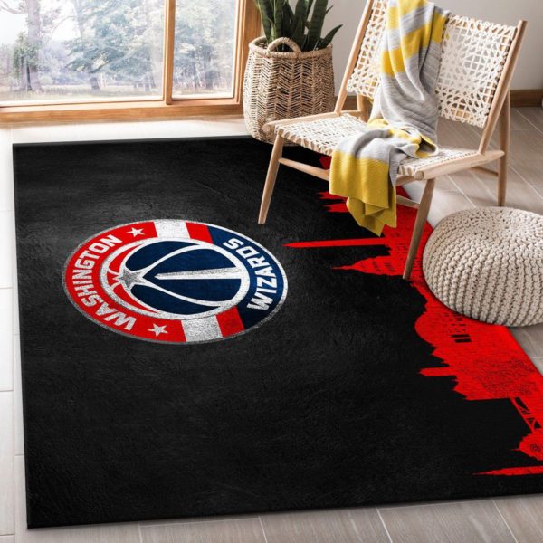 Washington Wizards Skyline NBA Living Room Carpet Rug Home Decor