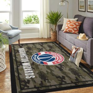Washington Wizards Team Logo Camouflage NBA Rug Home Decor