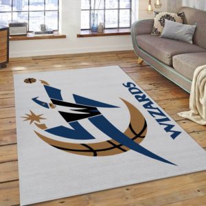 Washington Wizards Team Logo NBA Living Room Carpet Rug Home Decor