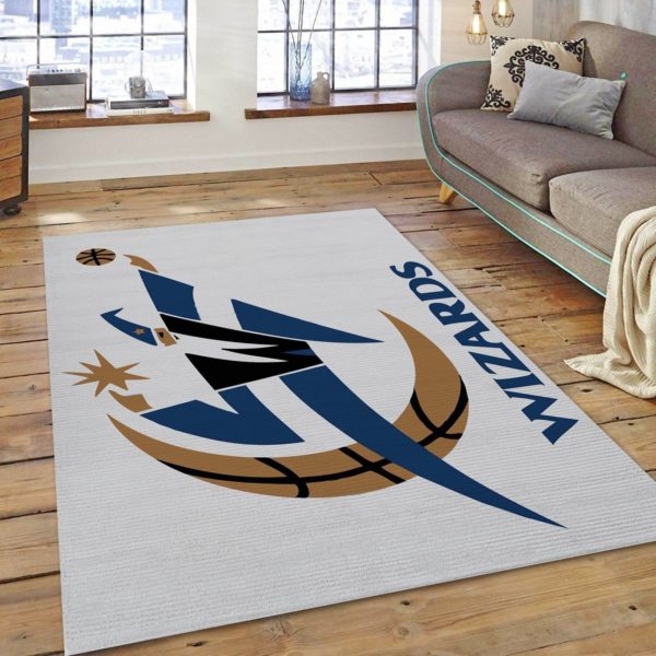 Washington Wizards Team Logo NBA Living Room Carpet Rug Home Decor
