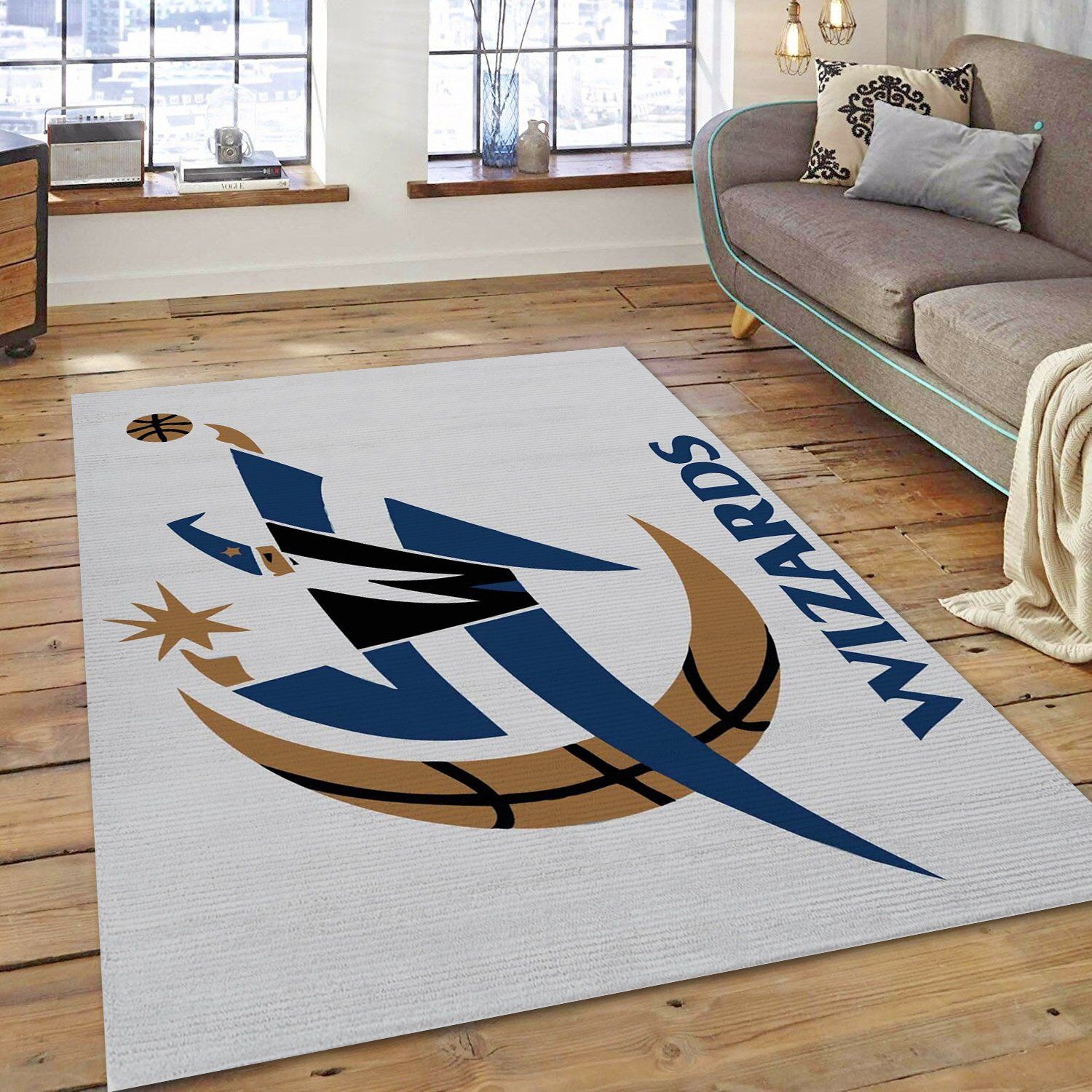 Washington Wizards Team Logo NBA Living Room Carpet Rug Home Decor Washington Wizards Team Logo NBA Living Room Carpet Rug Home Decor