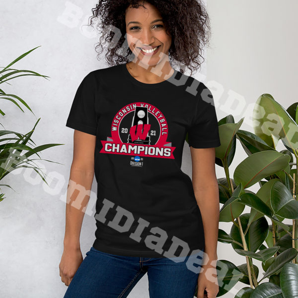 Wisconsin Volleyball Skyline 2021 NCAA Division 1 Womens Volleyball Championship T-Shirt