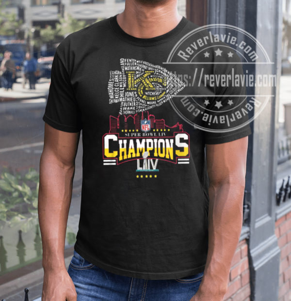 All Name Players Kansas City Chiefs 2022 Super Bowl LIV Champions T-Shirt