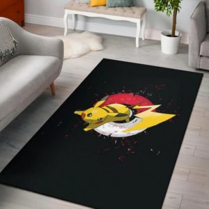Angry Pikachu Electric Pokeball Artwork Pokemon Rug Home Decor