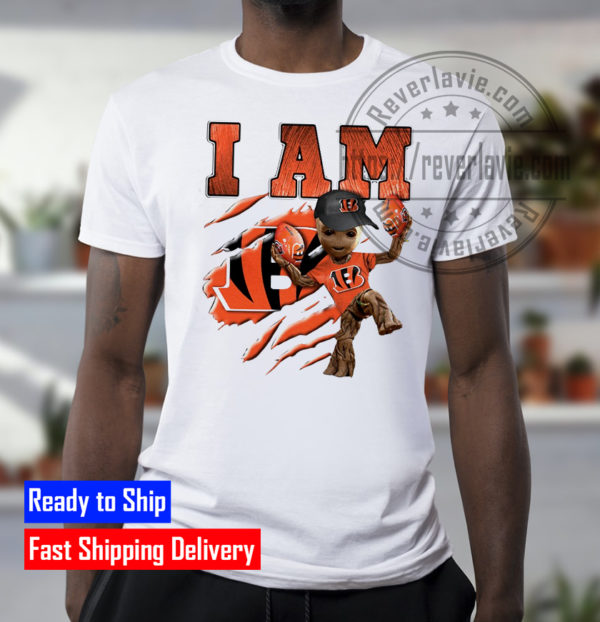 Baby Groot I Am Cincinnati Bengals New Design T-Shirt