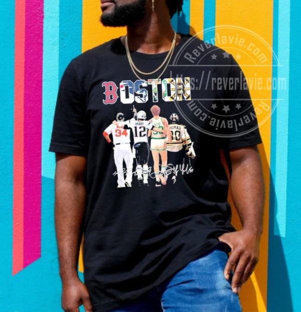 Boston David Ortiz Tom Brady Larry Bird Tim Thomas Signatures Unisex T-Shirt
