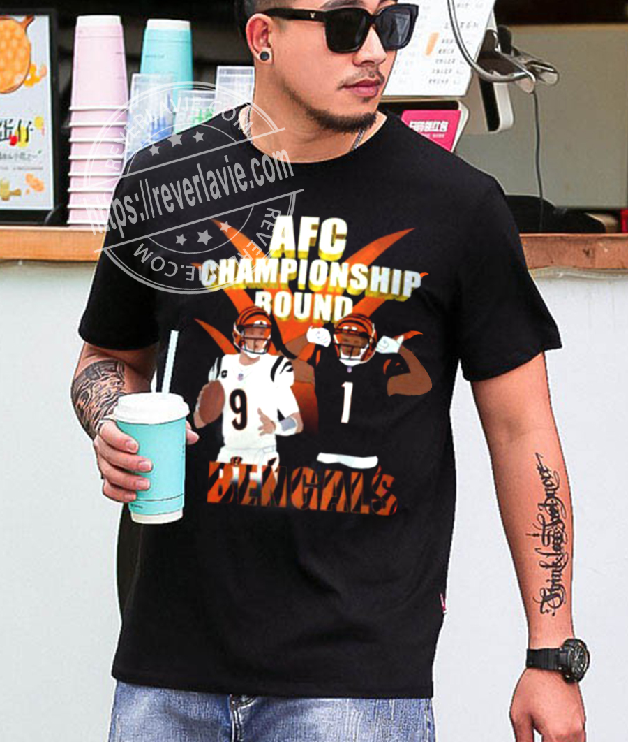 Cincinnati Bengals 2022 AFC Championship Round T-Shirt Cincinnati Bengals 2022 AFC Championship Round T-Shirt