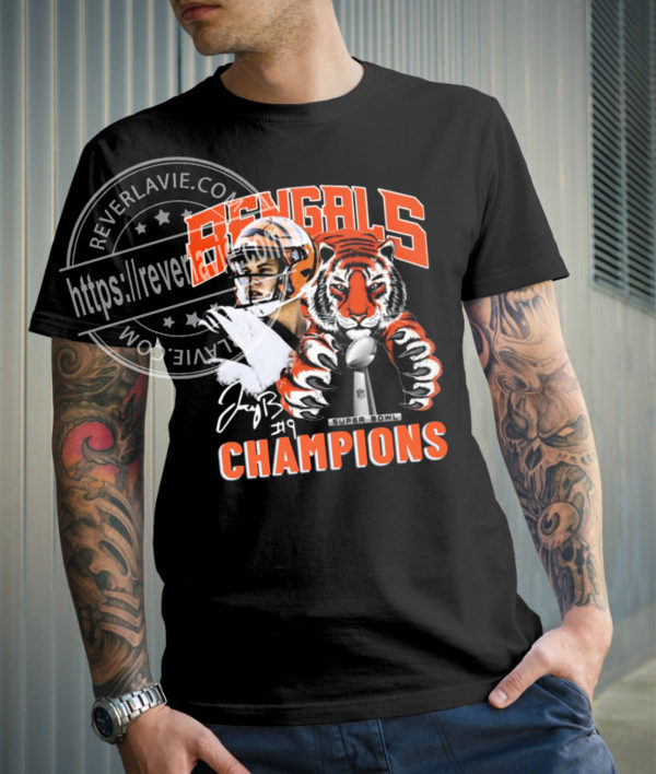 Cincinnati Bengals 9 Joe Burrow Super Bowl Champions T-Shirt