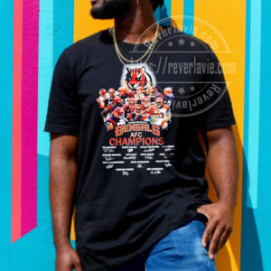 Cincinnati Bengals Team 2021 2022 AFC Champions Signature T-Shirt