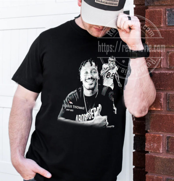 Demaryius Thomas 88 Denver Broncos Black And White NFL T-Shirt