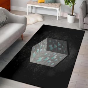 Diamond Ore Minecraft Bedroom Area Rug Design